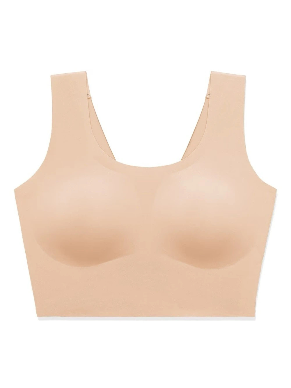 True & Co True Body Lift Scoop Neck Bra Beige Wireless Pullover NWOT Size - L